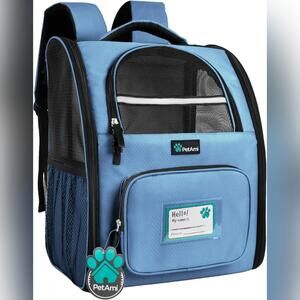 NWT PetAmi Pet Dog Backpack Carrier for Pets Up To 18 lbs, Light Blue